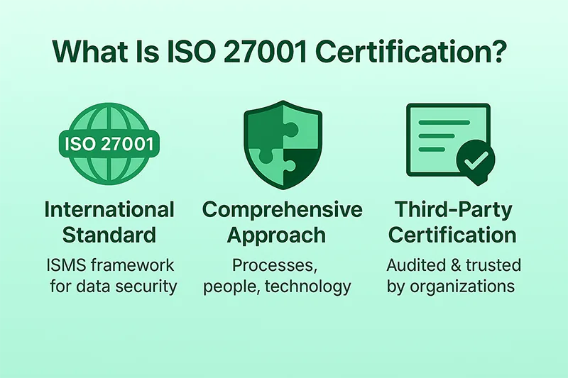 ISO 27001 certification process steps from risk assessment to certification audit.